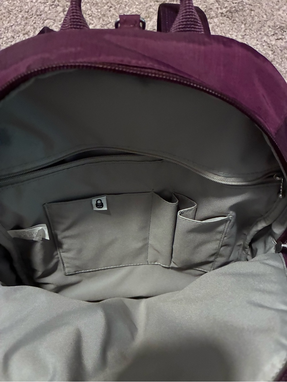Baggallini Purple Anti Theft Travel Backpack - Picture 4 of 8